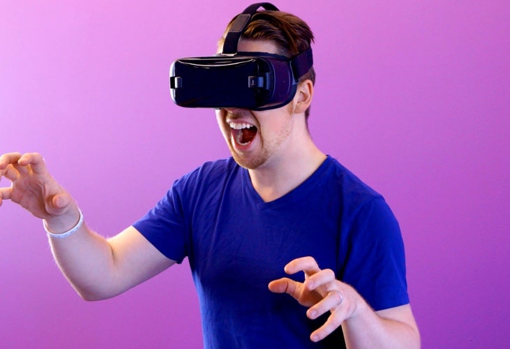 A man with a vr headset